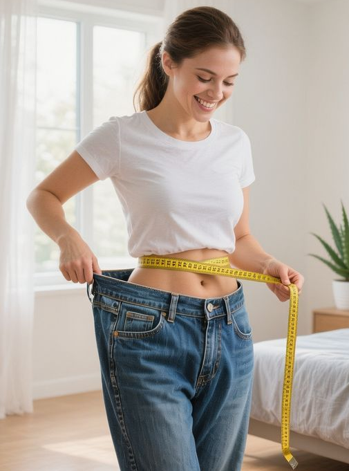 Woman in athletic wear smiling confidently after metabolic treatment program